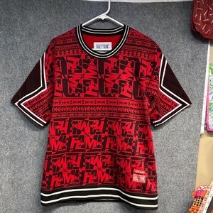 Ball of Fame 2nd sucks fame red black white maroon Jersey shirt M